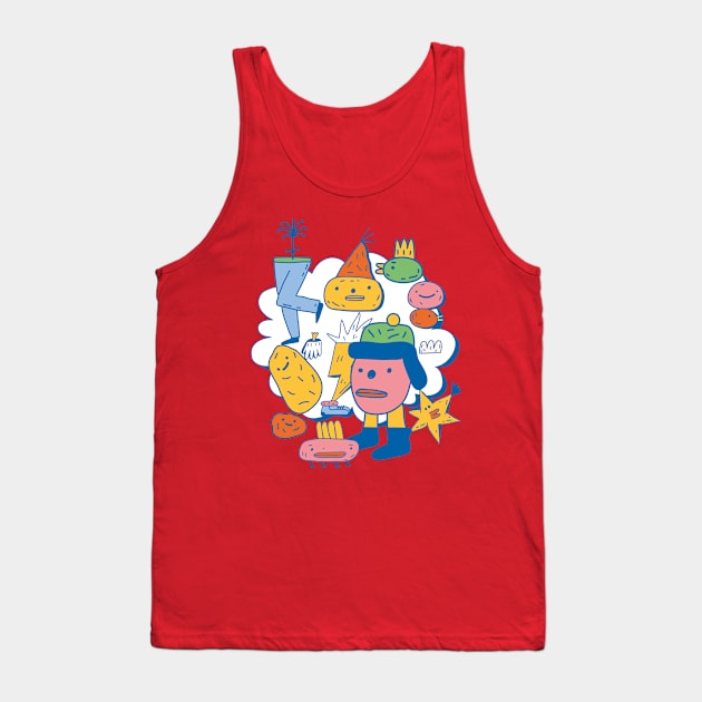 Quirky Lazy Potatoes Doodle Art Style Tank Top by SSO Symbol